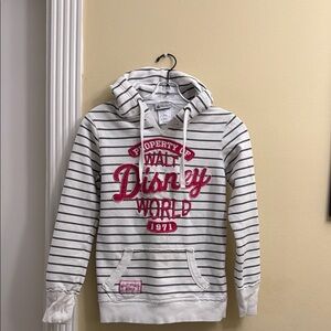 Disney Parks White and Black Striped Hoodie